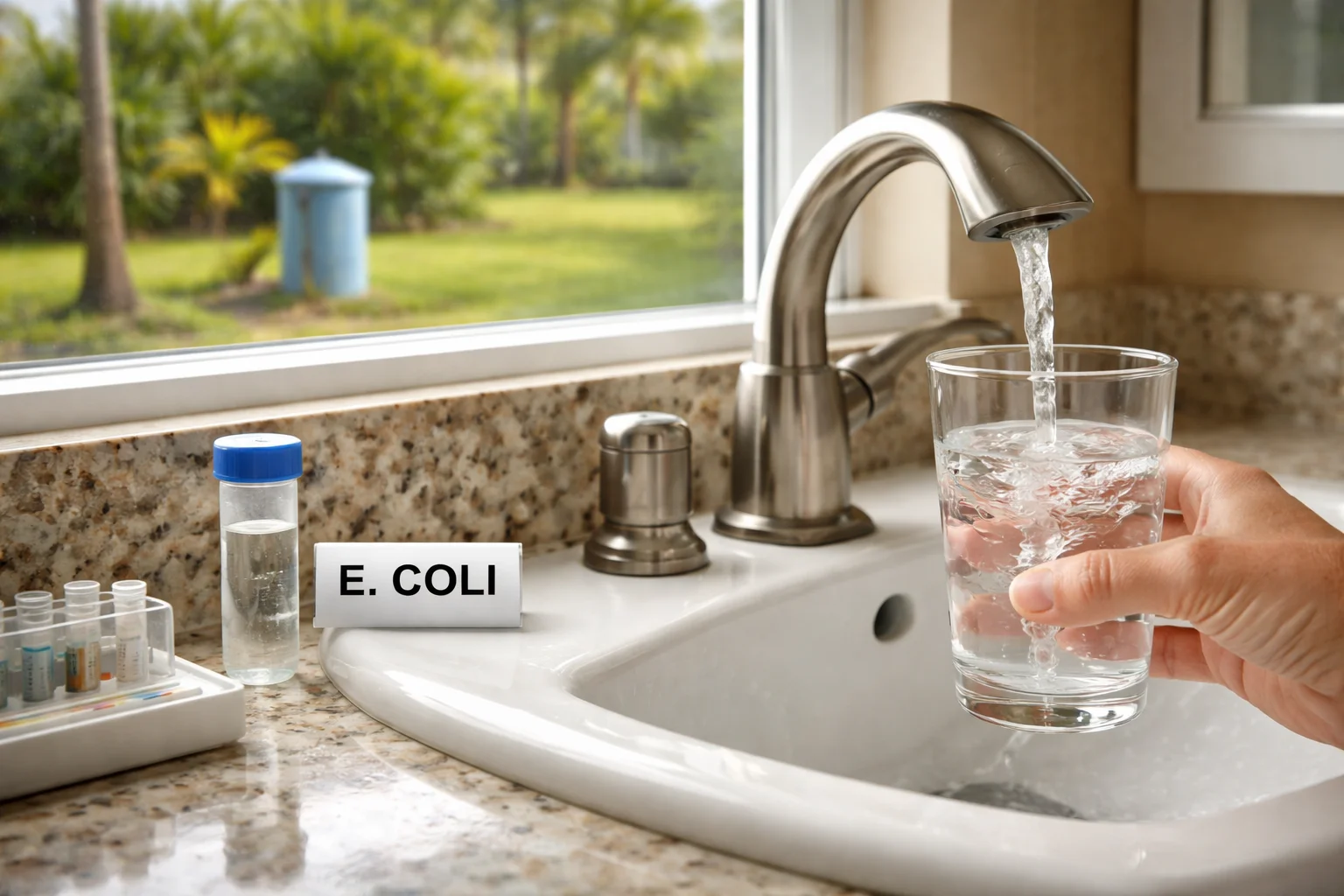 Unhealthy levels of E. coli in the water supply of Florida homes